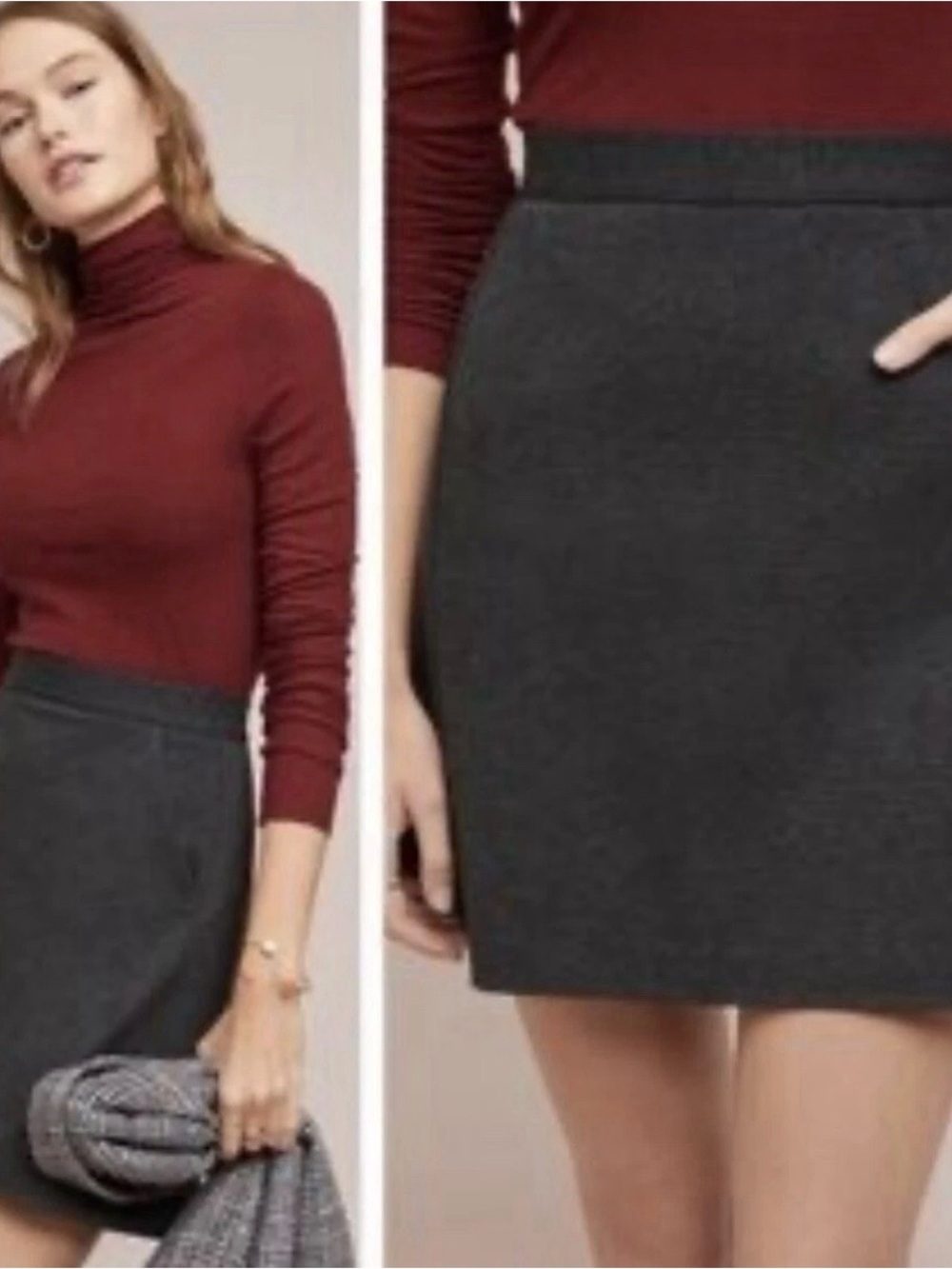 Hutch Charcoal Gray A-Line Mini Skirt